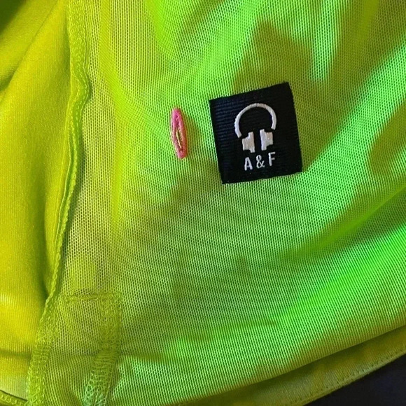 Abercrombie Womens Running Jacket 1/4 Zip Green Thumb Hole Mesh Small EUC - Picture 6 of 7